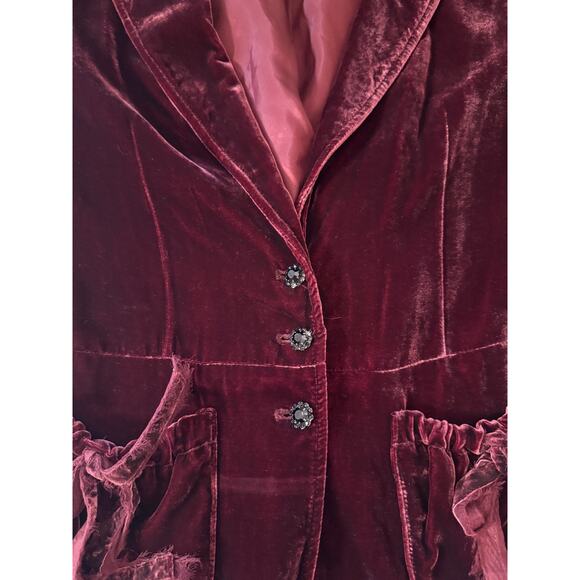 Vtg womens Polo Ralph Lauren Velvet Blazer Christmas Victorian Goth Sz L - Picture 5 of 10
